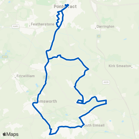 Globe Coaches High St Springvale Gdns - Pontefract Bus Sta map