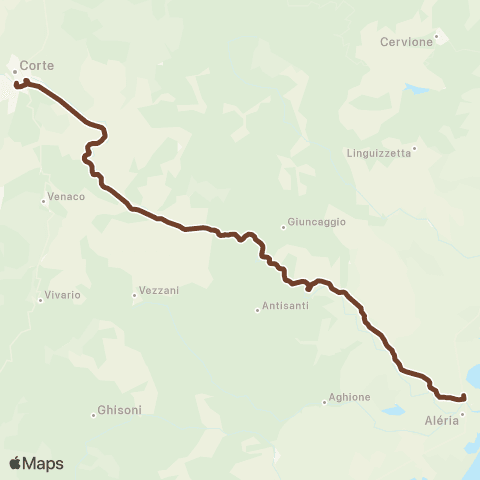 Autocars de Corse du Sud Aleria / Corti map