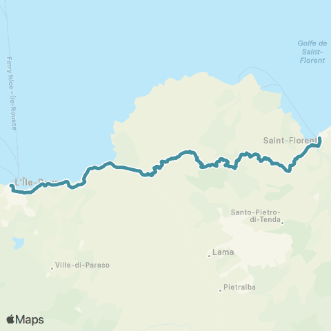 Autocars de Haute-Corse Île Rousse - St Florent map