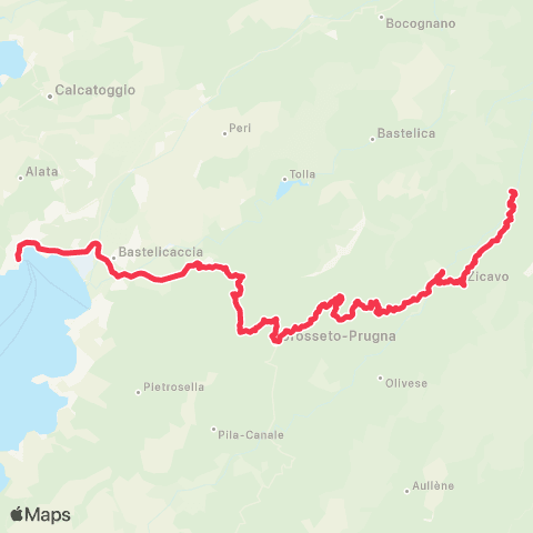 Autocars de Haute-Corse Palleca / Grussettu / Aiacciu map