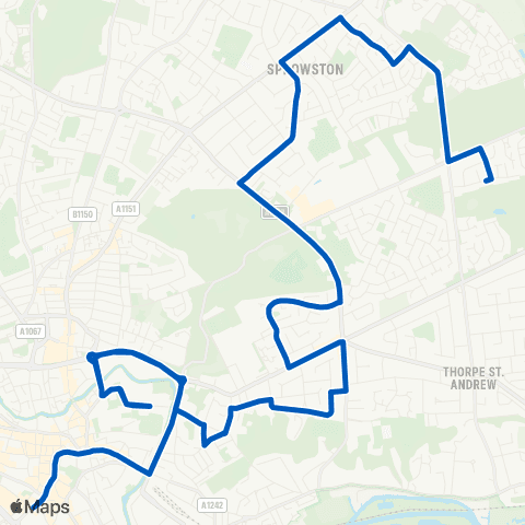 Our Bus Hammond Way - St Stephens Street map