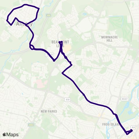 First Leicester  map