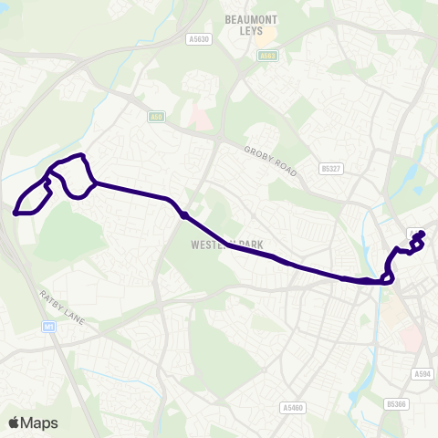 First Leicester  map