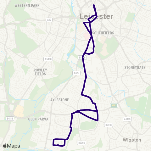 First Leicester  map