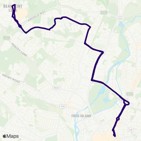First Leicester  map