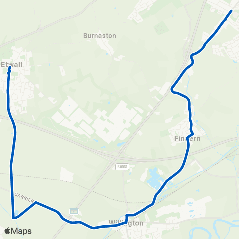 Harpurs Coaches Nuffield Hospital - John Port School map
