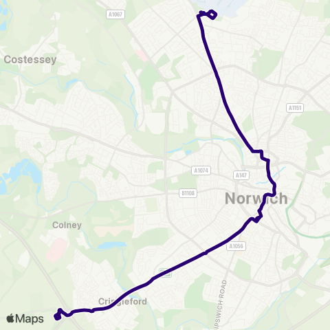 First Norfolk & Suffolk  map