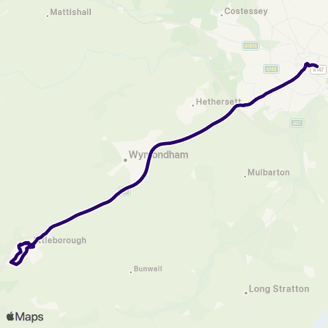 First Norfolk & Suffolk Leys Lane - Railway Station map