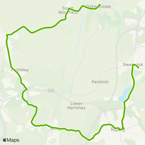 Hulleys of Baslow Fourlane Ends - Swanwick Hall School map