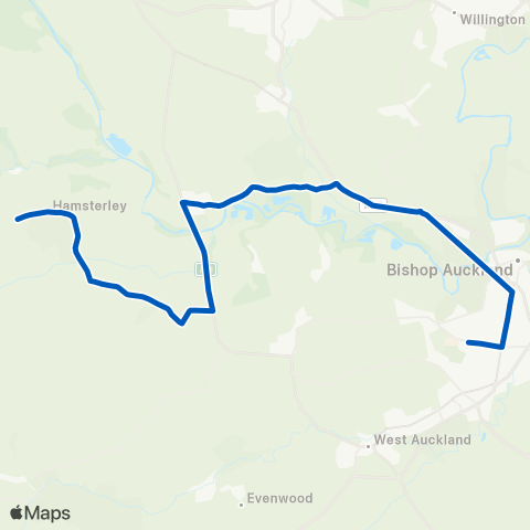 Weardale Motor Services Coronation Farm - Woodhouse Lane Schools map