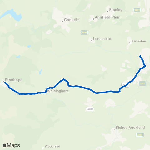 Weardale Motor Services New College - Market Place map