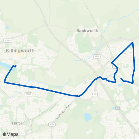 Stanley Travel George Stephenson HS - New York Rd-Benton Rd map