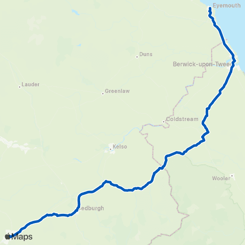 Telford's Coaches Co-Op Eyemouth - Mart Street Bus Stance map