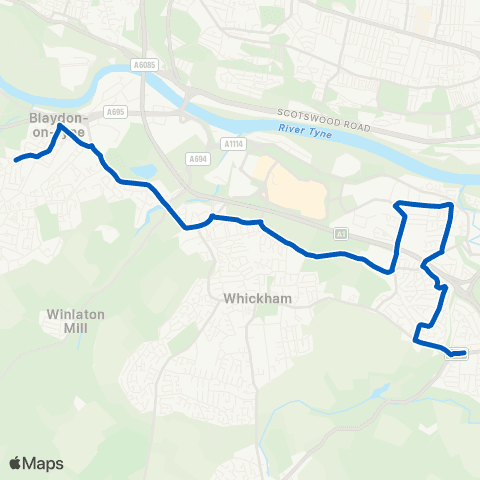 Stanley Travel Back Ln-Sch - Lobley Hill Rd-Rothbury Gardens map