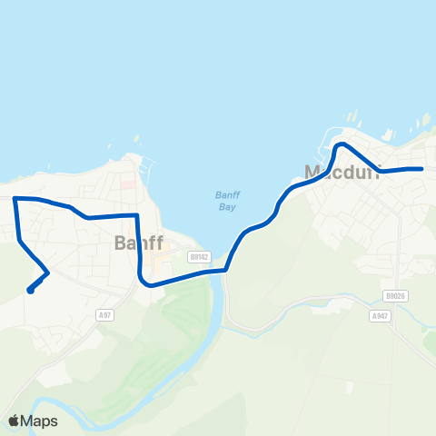 Deveron Coaches Banff Academy - Moray Street map