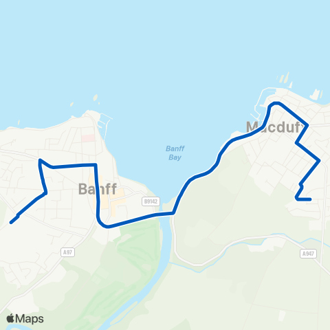 Deveron Coaches Doune Crescent - Banff Academy map