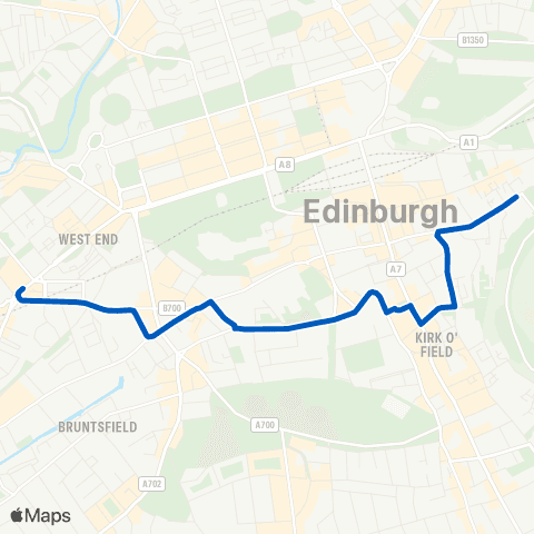 Eastern Scottish Torphichen Street - Holyrood Gait map