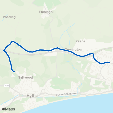 Crosskeys Coaches Brockhill Pk Sch - Cheriton Post Office map