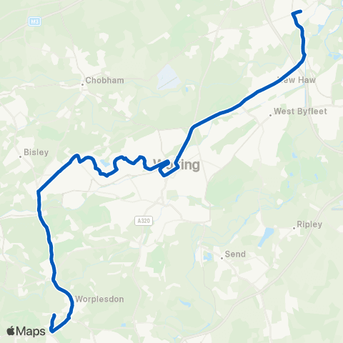 Carlone Buses Tesco - Woking Railway Station map