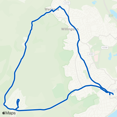 Cuckmere Buses Windmill Lane - Cornfield Road map
