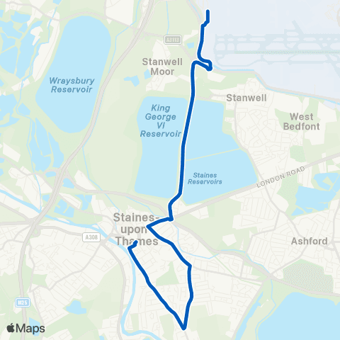Carlone Buses Heathrow Terminal 5 - Elmsleigh Bus Sta map