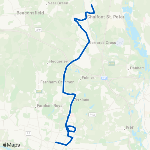 Carousel Buses Wexham Park Hosp - Wellington St Stop H map