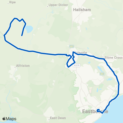 Cuckmere Buses Railway Station - Cornfield Road map
