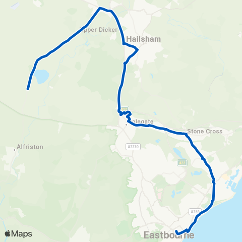 Cuckmere Buses Railway Station - Cornfield Road map