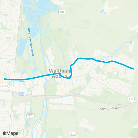 Central Connect Upshire Shops - Bus Station map