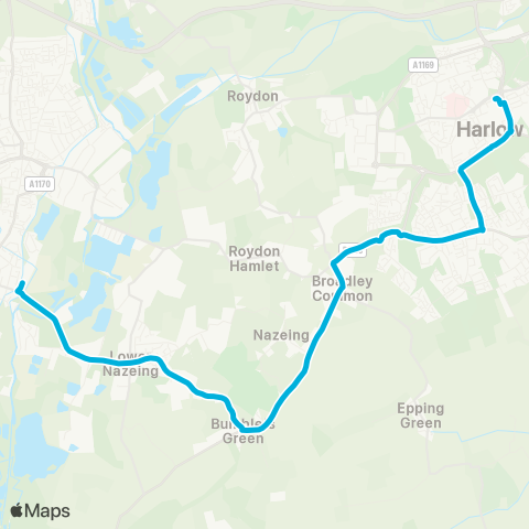 Central Connect Broxbourne Railway Sta - Temp Bus Sta map