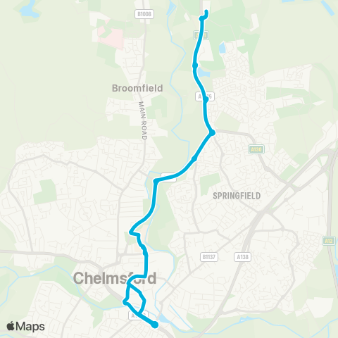 Central Connect Chelmer Valley P&R - Chelmer Valley P&R map