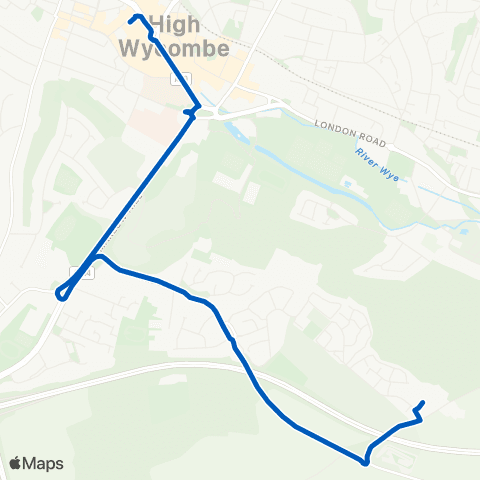 Carousel Buses High Wycombe Busstn - Abbey Barn Park map