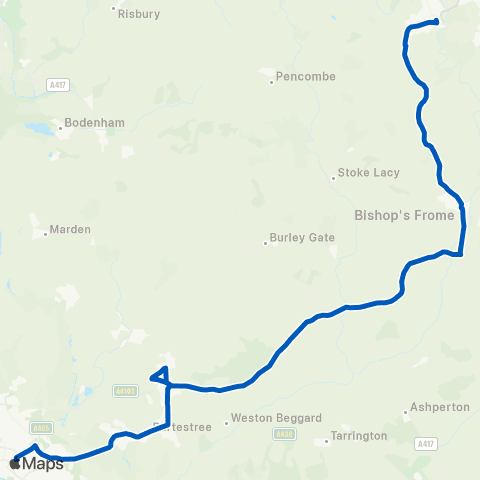 DRM Bus Flaggoners Green - Shire Hall map