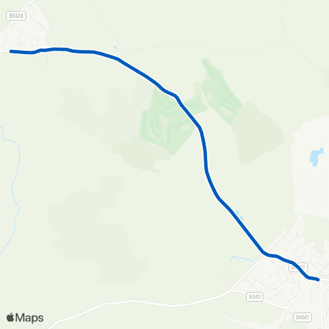M & H Coaches Henllan Post Office - Lenten Pool map