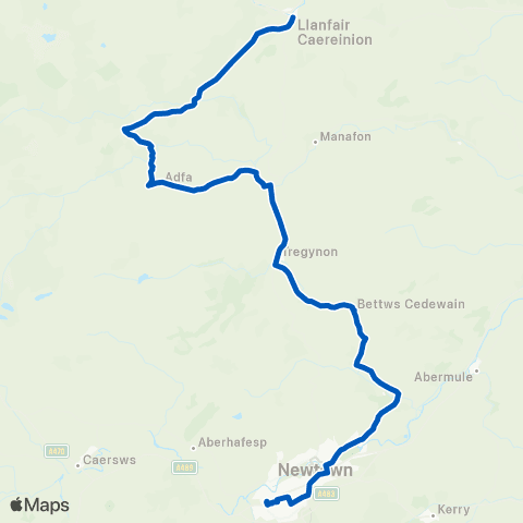Owen's Travelmaster Watergate St - Newtown Bus Sta Stand 2 map
