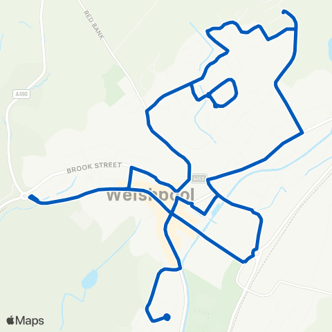 Owen's Travelmaster Welshpool Tesco - Welshpool Bus Sta Stand A map