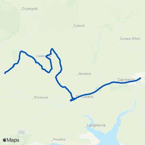 Jones Login Carmarthen Bus Sta Stand 2 - Isfryn Bus Depot map