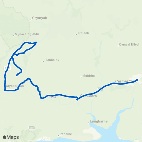 Jones Login Carmarthen Bus Sta Stand 2 - Efailwen map