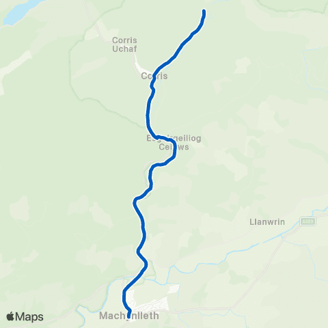 Lloyds Coaches Machynlleth Town Clock - Aberllefenni War Mem map