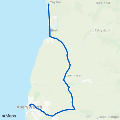Mid Wales Travel Golf Links - Aberystwyth Bus Sta Stand 2 map