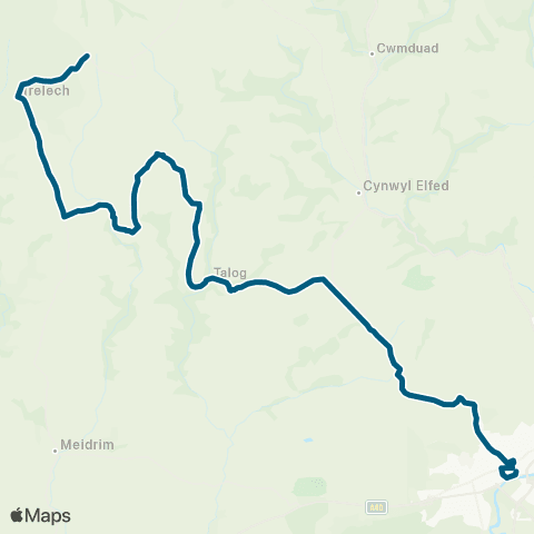 Morris Travel Lodge Garage - Carmarthen Bus Sta Stand 7 map