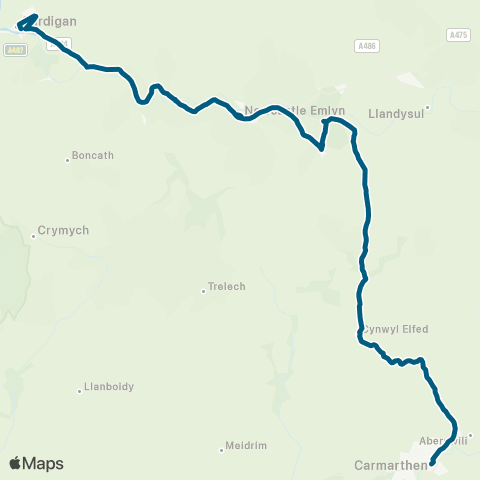 Morris Travel Carmarthen Railway Sta - Finch Square A map