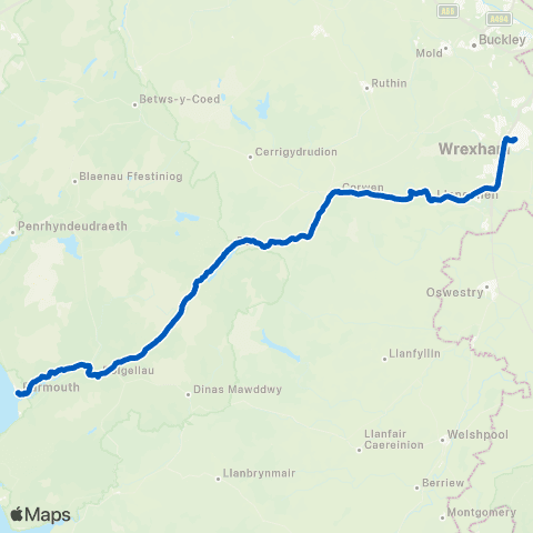 Lloyds Coaches Wrexham Bus Station 5 - Jubilee Road map