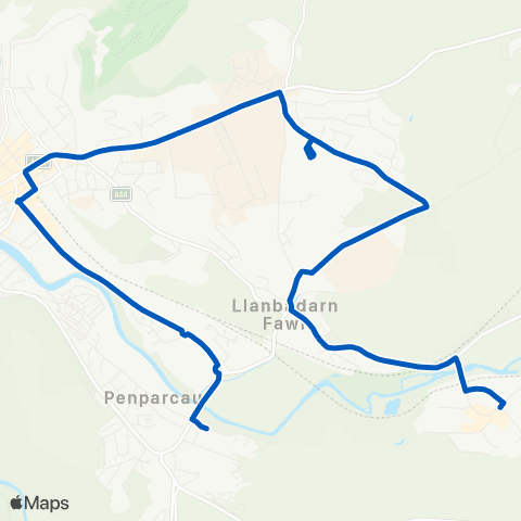 Mid Wales Travel Heol Bryn - Glanrafon Ind Est map