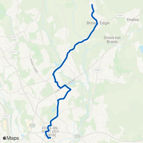 Stanton's of Stoke Bus Station - St Anne's Primary School map