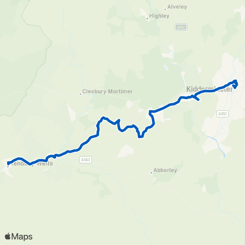 Yarranton Brothers Kidderminster Bus Station - Regal map