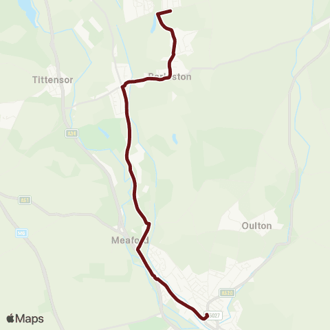 Select Bus Services Radford Street - Ivyhouse Drive map