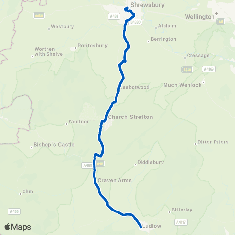 Minsterley Bus Station - Tesco map
