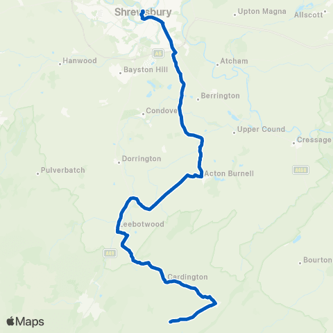 Minsterley Wall Hall - Bus Station map
