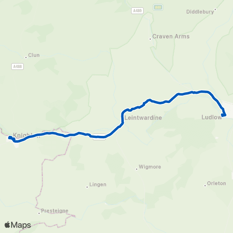 Minsterley Knighton Bus Sta - Assembly Rooms Shelter map